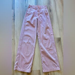 American Eagle, women’s light pink wide leg pants, size 0